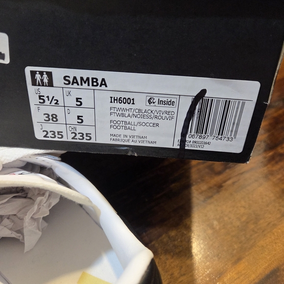 Adidas Unisex Samba White and Black Sneakers Size 5.5 Streetwear Neutral - Picture 8 of 8